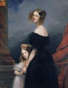 Claude Marie Dubufe with her daughter Sweden oil painting artist